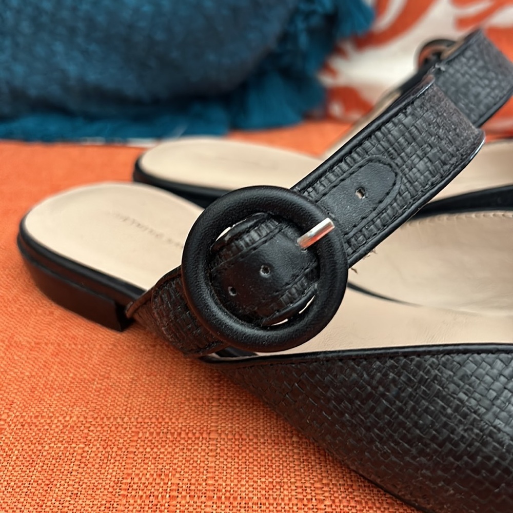 SOMETHING NAVY Woven Strap Buckle Strap Mules in Black - Picture 5 of 9